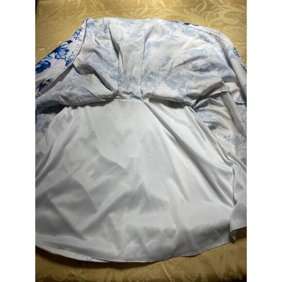 Jun & Ivy Medium Dress Pockets Lined Floral Blue White Fit & Flare Zipper - Picture 5 of 9